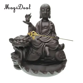 

MagiDeal Backflow Incense Burner Holder Waterfall Ceramic Buddhist Censer Furnace Stick Stand Incense Cones Home Decor