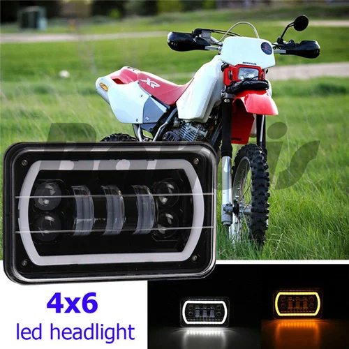 Для Suzuki DRZ 4X6 дюймов мотоциклетный головной светильник квадратный светильник для замены дальнего/ближнего света - Цвет: 4x6  Black