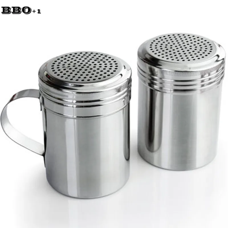 1 Piece Stainless Steel Spice Sugar Salt Handle Pepper Herb Shaker Jar Box Spice Tool Cooking