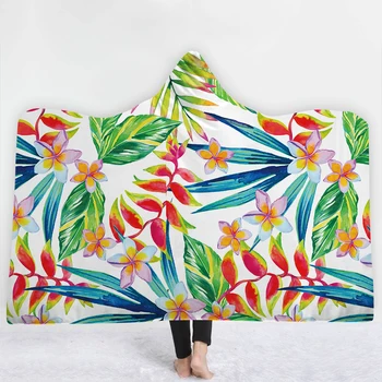 

Colorful leaves Blanket with hat keep Warm soft sofa comfortable Blanket Elegant style twin full size fashion Blanket