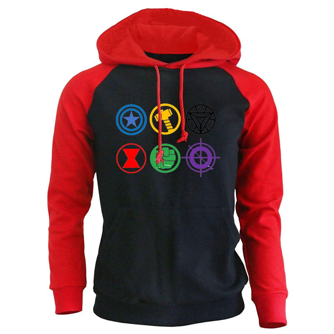 

The Avengers Marvel pattern print raglan hoodies men High street hip pop fashion mans sweatshirt hooded Casual Autumnmen clothes