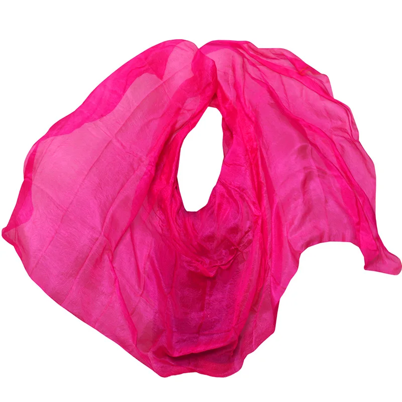 High Quality Dance veils Handmade Natural Silk Belly Dance Veils  Dance Props Silk Veils rose Color