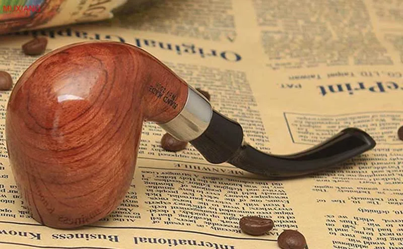 5 muxiang rosewood tobacco pipe bent smoking pipe with 10 smoking tools kit 9mm filter cleaners pipe rack knife