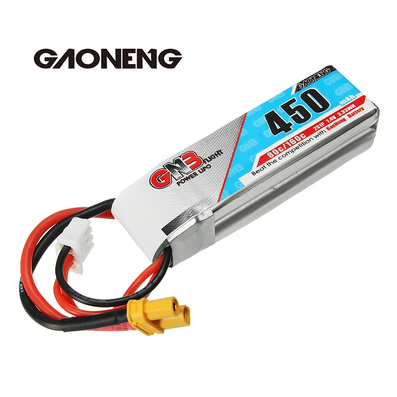 Gaoneng GNB 7 4 в 450 мАч 2S 80C Lipo батарея XT30 разъем для FPV Quadcopter Racing Racer RC Drone игрушки Зарядка