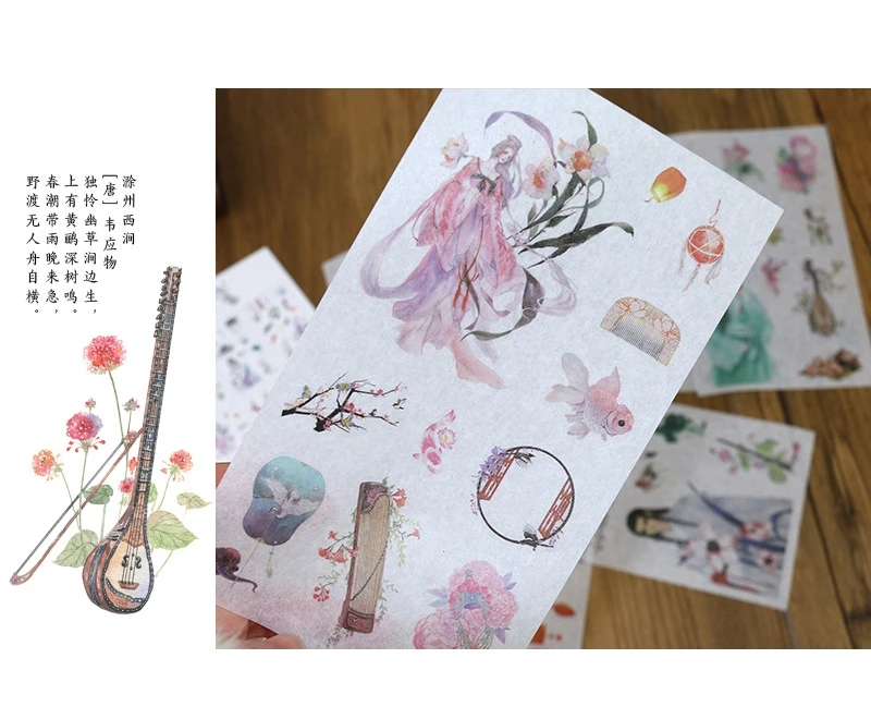 Girl Cartoon Stickers Anime Cute Kawaii Sticker Mobile Phone Book Gift DIY Ablum Diary Scrapbooking decoration label Stickers