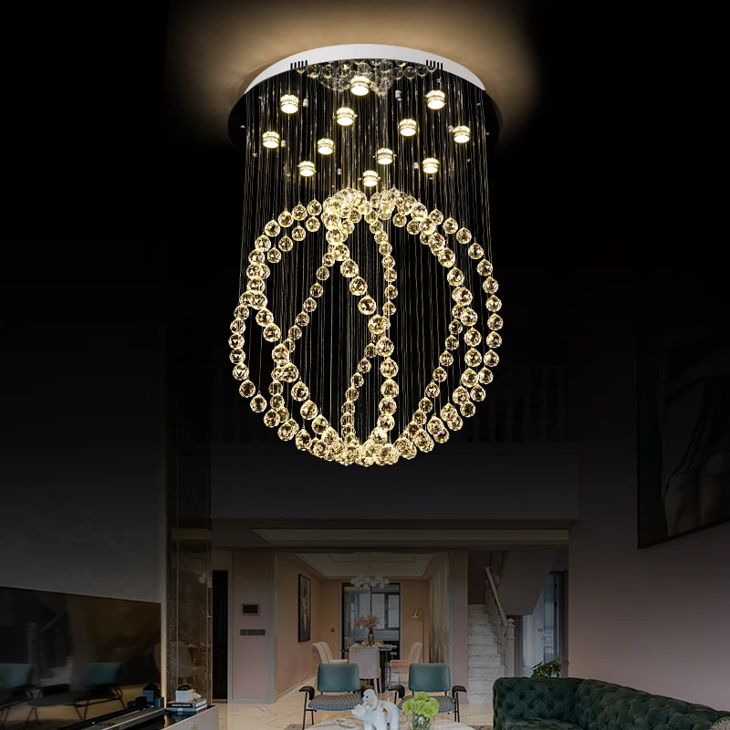 

luxury round flower Crystal Ceiling Light lustre crystal lighingt fixtures for hotel hall foyer Crystal ceiling Lamp AC110-220v