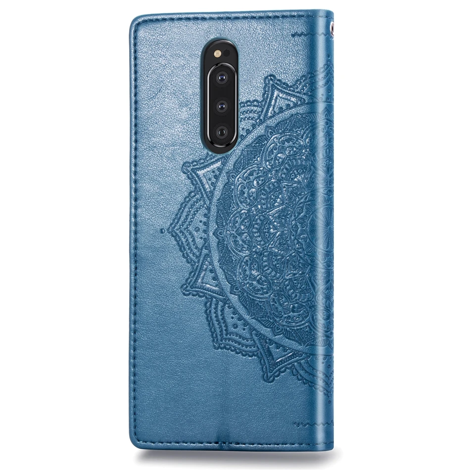 Для sony XZ3 ultra Xperia 10 плюс XZ4 чехол 3D тиснение мандала цветок кожаный Стенд folio Флип