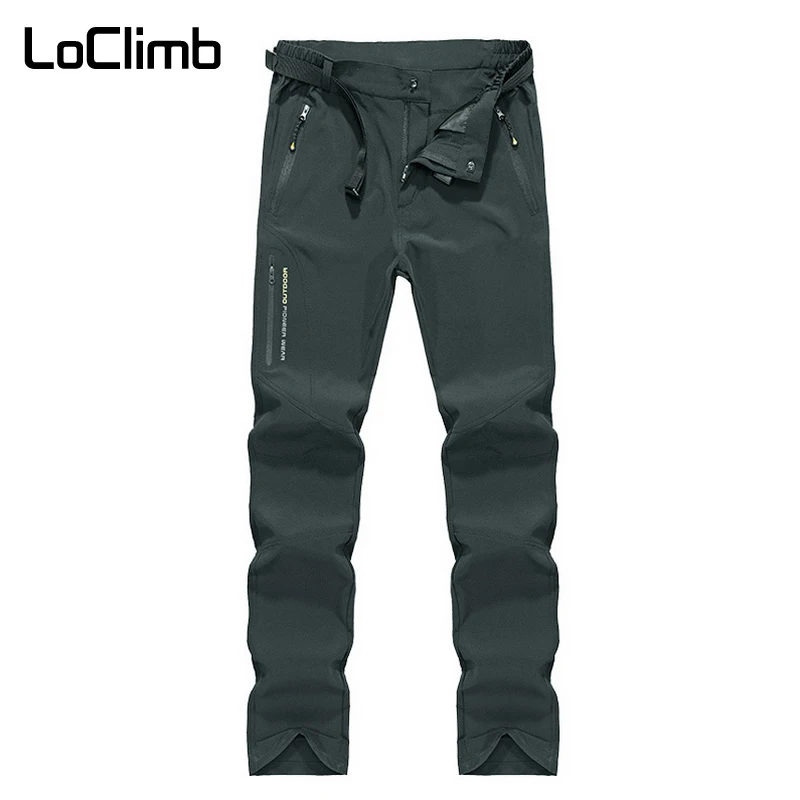 LoClimb мужские летние тянущиеся треккинговые брюки для улицы, быстросохнущие спортивные брюки для мужчин, для природы, альпинизма, кемпинга, походов, брюки AM229