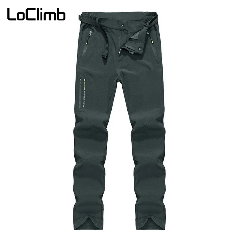 LoClimb Men's Summer Stretch Trekking Pants Outdoor Quick Dry Sports Trousers For Men Nature Climbing Camping Hiking Pants AM229