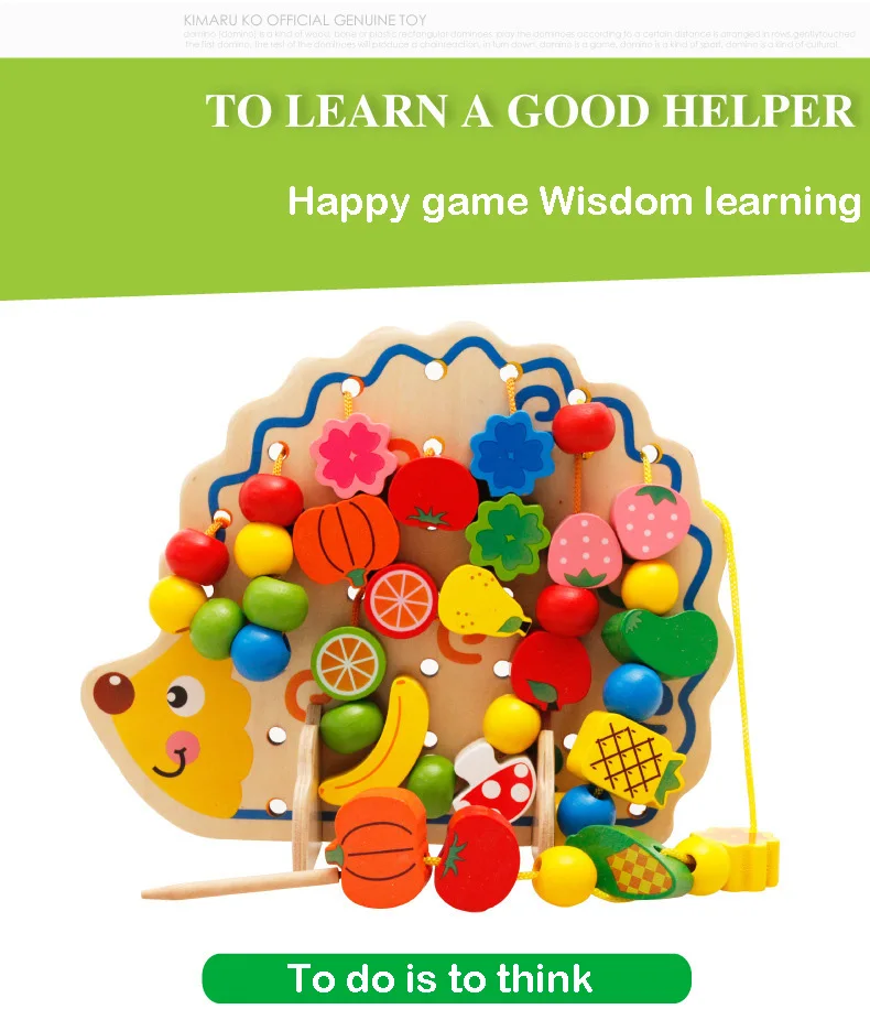 Wooden Toys 80 Pcs Wooden Hedgehog Montessori Educational Toy For Children Wood animal Learn toys  