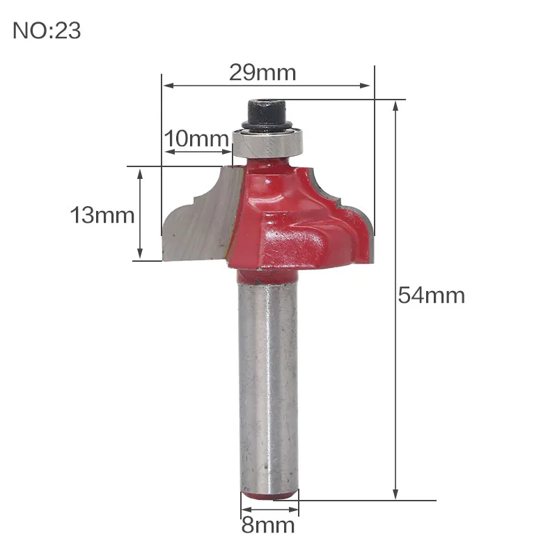 1/" Традиционная Ogee кромкоформовочная фреза Бит-8" хвостовик деревообрабатывающий нож линия - Длина режущей кромки: NO23