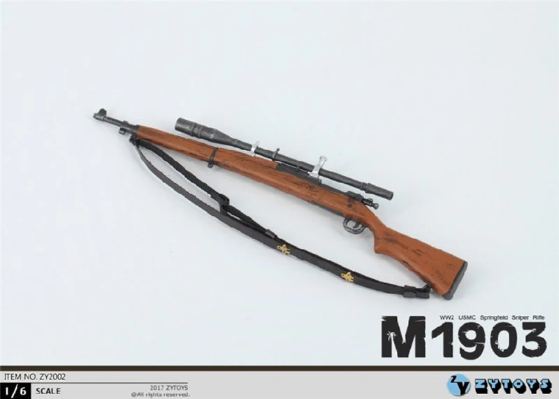  ZY2002 1:6 Scale M1903 Springfield Rifle WWII US Army Weapon Model Fit 12