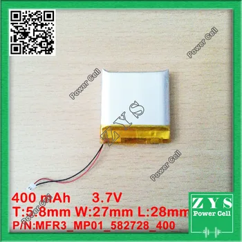 

1 pcs. li-ion battery 3.7v 400mAh rechargeable battery 3.7 v 400 mah size: 5.8x27x28mm