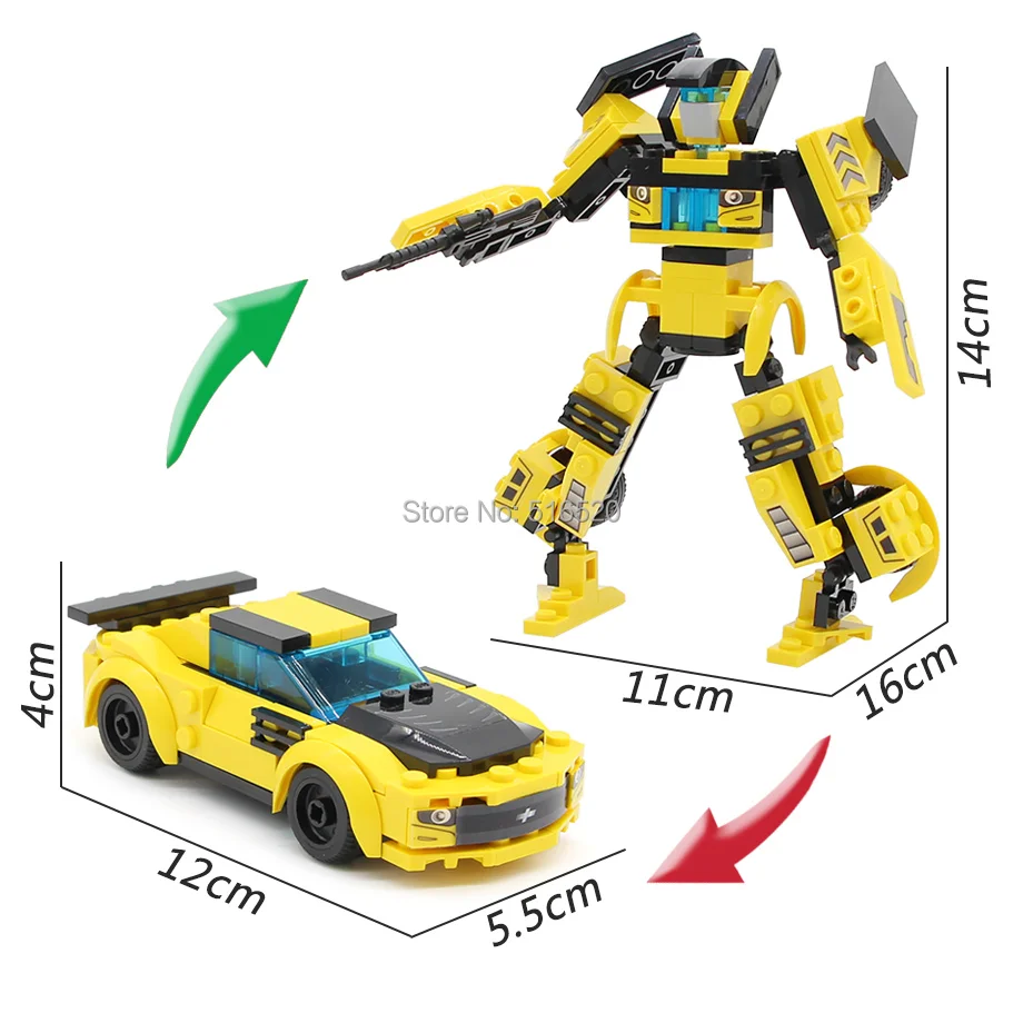 Игрушечный блок GUDI 4 в 1, робот-трансформер, машинка, превращается в робот-создатель, строительные блоки, мини набор блоков, игрушки для детей