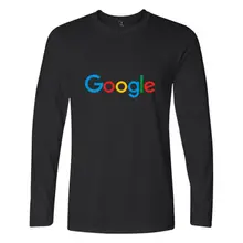 Повседневная одежда Google с принтом Google, футболка с длинными рукавами и круглым вырезом, футболка с логотипом Google