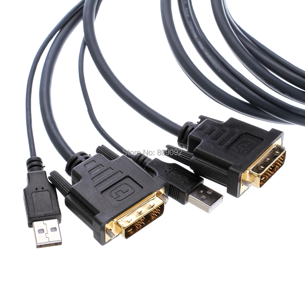 Professional USB DVI Switch 2-Port usb kvm switch Audio Video With Cable For PC Keyboard Mouse Dual Monitor