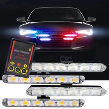 1 conjunto dc 12v caminhão de carro luz de emergência 4x6 led piscando bombeiros luzes do carro-estilo ambulância polícia luz de advertência estroboscópica