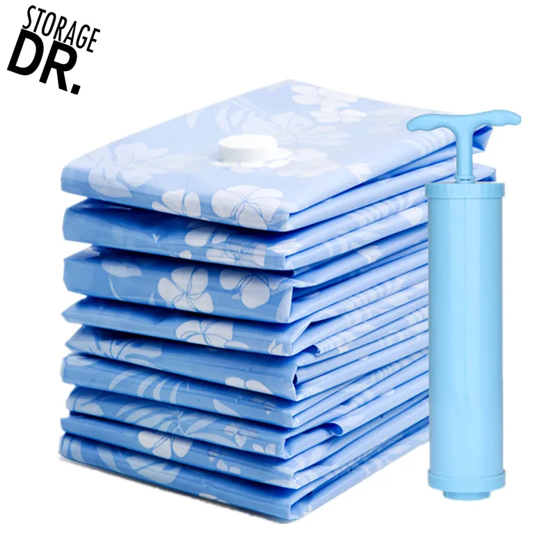 DR.STORAGE Vacuum Storage Bags Hand Pump 5 Pack 80*60cm Plastic Space