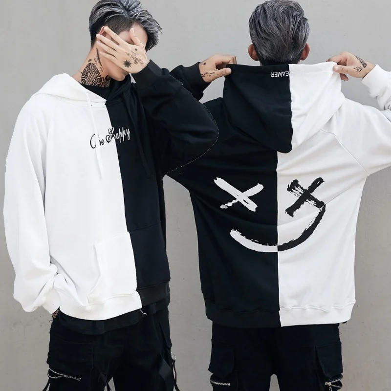

2019 fashion long sleeve streetwear hoodies luxury men smile print men hoodies sweatshirts