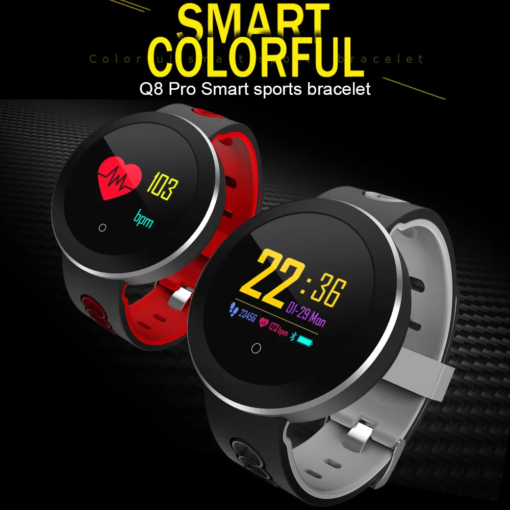 

Fitness Tracker Women Smart Watch Men Q8 Pro Smartwatch Waterproof Bracelet Heart Rate Monitor Sport Wristband for Android IOS