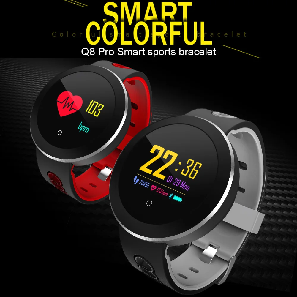 Фитнес-трекер для женщин Смарт-часы мужчин Q8 Pro Smartwatch водонепроницаемый браслет