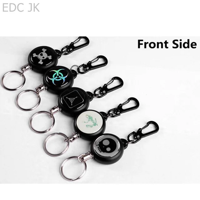 

Outdoor High Resilience Steel Rope Burglar Keychain Stalker Soft Shell Tactical Retractable Key Chain Key Return Ring Travel Kit