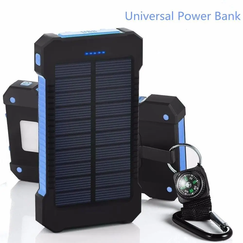 Солнечный Мощность банк Водонепроницаемый 30000 mAh солнечное Зарядное устройство Порты внешний Зарядное устройство Мощность банка для Xiaomi смартфон с светодиодный свет
