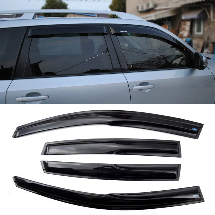 4pcs Windows Vent Visors Rain Guard Dark Sun Shield Deflectors For