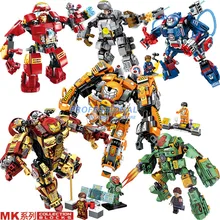 Super Heroes MK42 MK36 MK1 MK46 MK1 MK25 Captain America Armor Iron Man Mark42 Hulkbuster Building