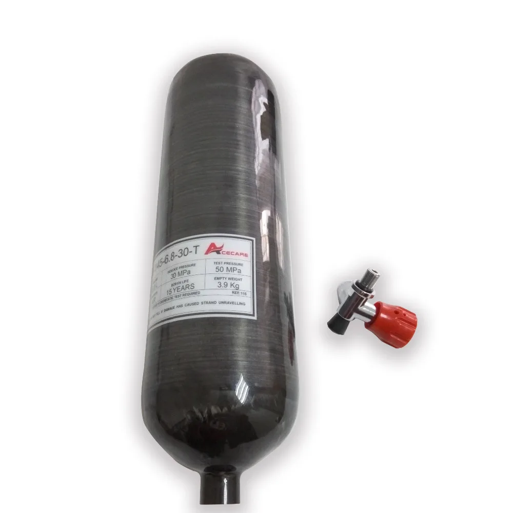 AC36811 HPA 6.8LGB 300Bar 4500PSI Carbon Fiber Gas Cylinder SCUBA PCP Air Rifle Paintball Tank For Diving Acecare