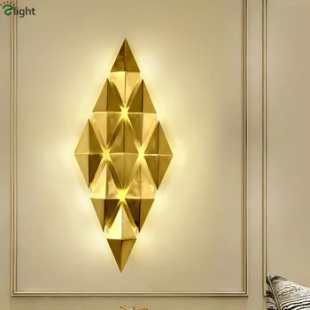 

Living Room Luxury Gold Metal Led Wall Lamp 4 Light / 9 Light Led Wall Scones Foyer Wall Mounted Lamparas Lustre Lamp Fixtures