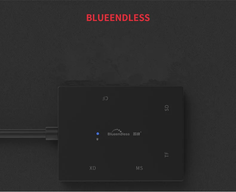 5 port multi memory card reader usb hub OTG function usb 3.0 hub splitter with led indicator light for TFCFSDMSXD card slot  (4)