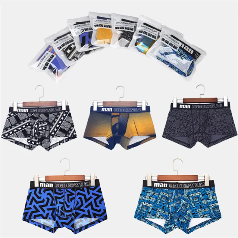 Muls Brand 3PCS Set 5Styles Carding Cotton Boxers Short Men Fast Dry Mens Underwear Male Bodysuit Under Pant Fitted Size M-3XL13