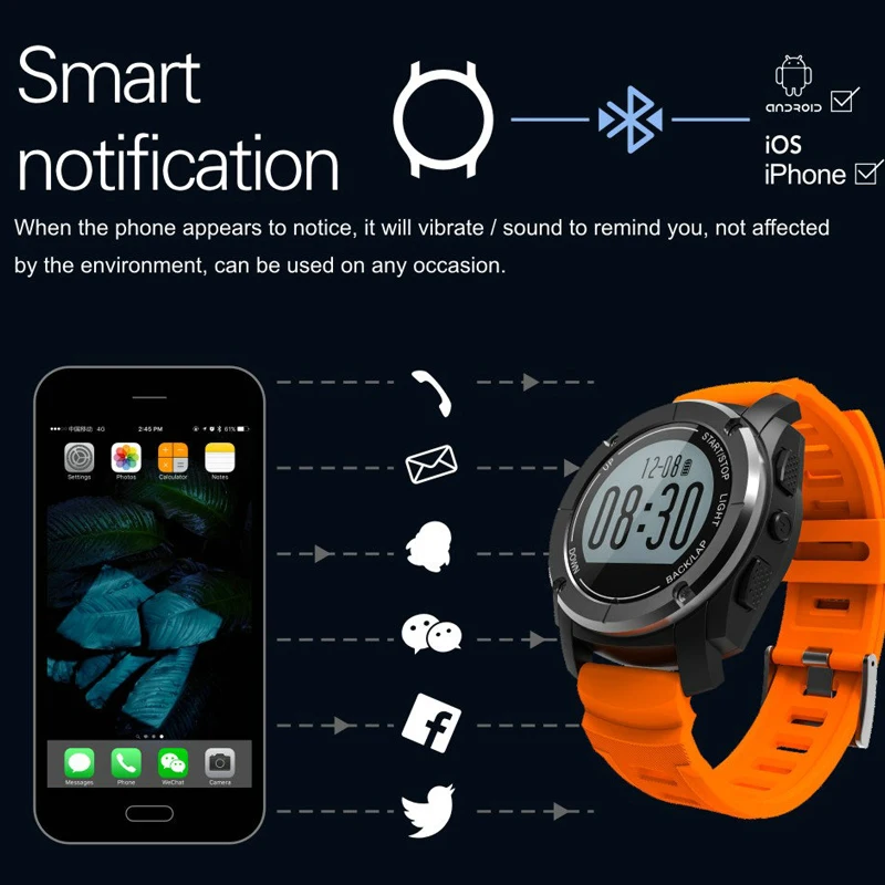 Greentiger GPS Outdoor S928 Smart Watch Heart Rate Monitor Smart Wristband Sport Smartwatch for Android IOS Phone