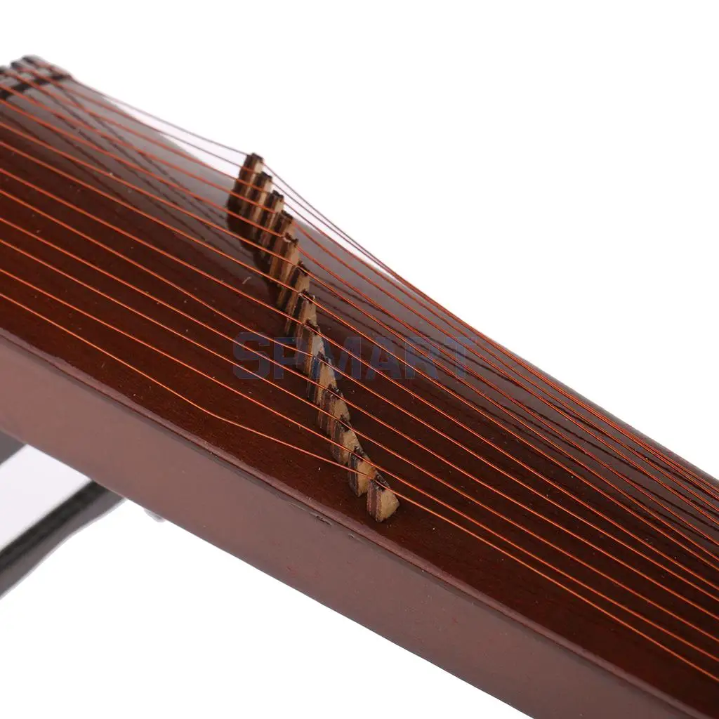 1/6 Scale Action Figures Dollhouse Accessory Wooden Chinese Zither Guzheng Model Miniature Musical Instrument for Hot Toys