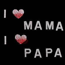Neue Englisch Alphabet «ich Liebe MAMA Papa» brief Motiv Hot fix Strass Eisen Auf Kristall Patch Hochzeit DIY Motiv Kristall