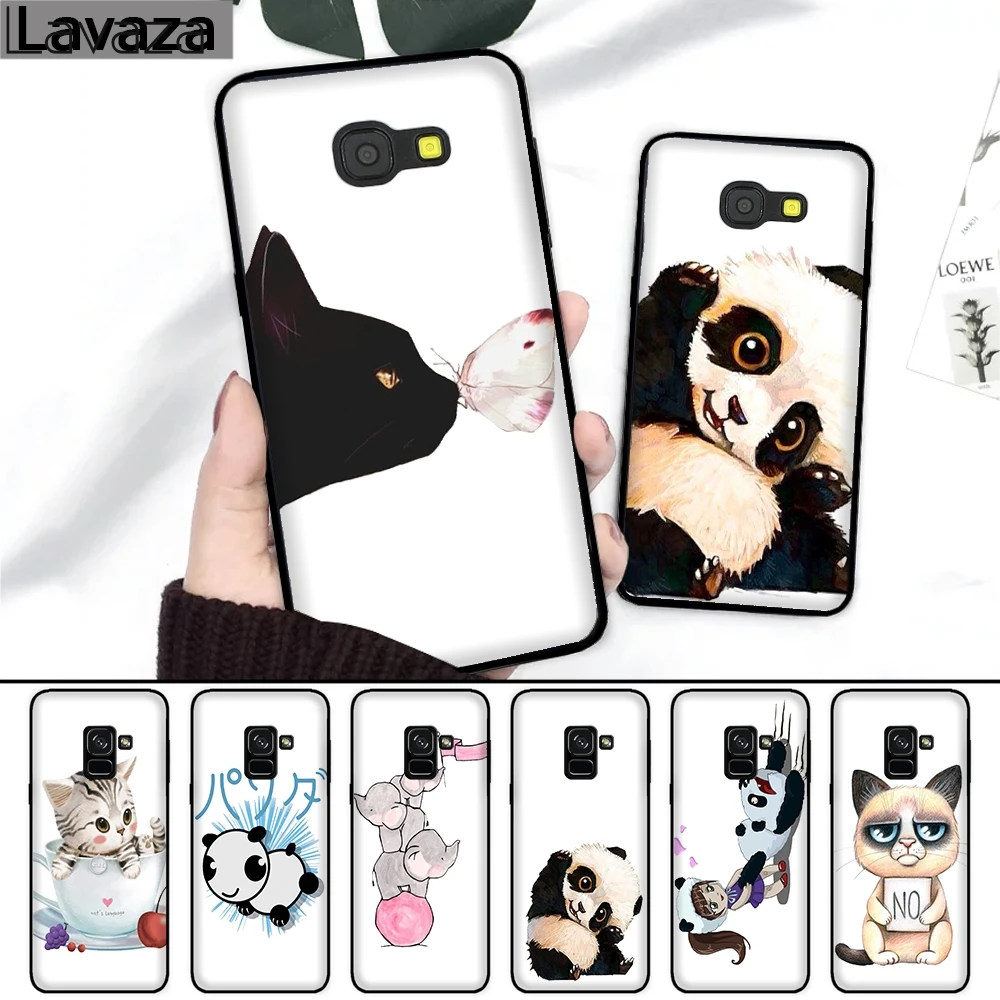 

Lavaza 36FF Panda Elephent Cat Silicone Case for Samsung A3 A5 2016 2017 A6 Plus A7 A8 A9 J6 2018