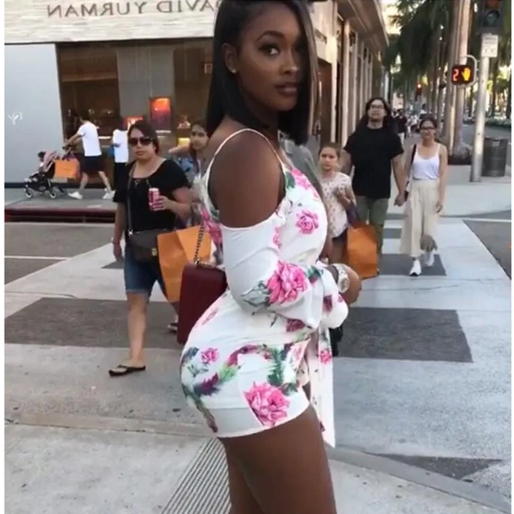 تصميم جديد سراويل داخلية المرأة بذلة فلورا طباعة النساء الجسم موهير لحمي وزرة D8030