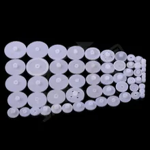 Шестерни сумка 58 стили DIY Пластиковые Шестерни s для игрушки, стойки, шкив, червь Шестерни, один-двойной Шестерни
