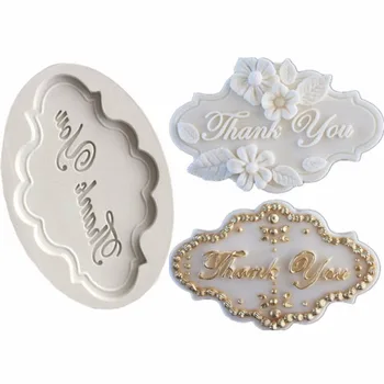 

THANK YOU Plaque Candy silicone mold baking tools cake decoration Fondant cake chocolate biscuits high quality food grade