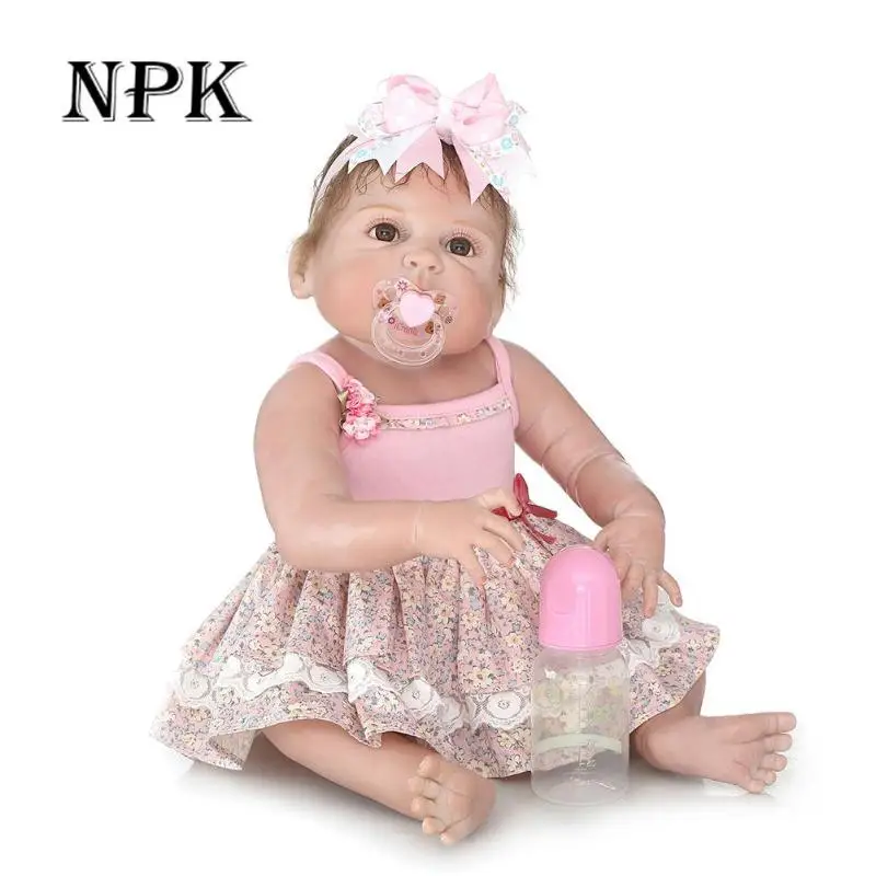 

57cm NPK Reborn Baby Dolls Awake Girl Simulated Cute Doll Fashion Kids Dolls Playmate Imported Silicone Gift Toys New Arrival