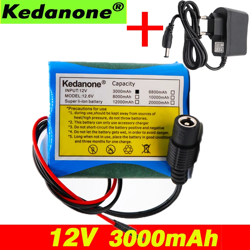 100% новый original12 V 3000 мА/ч 18650 литий-ионный аккумулятор Перезаряжаемые