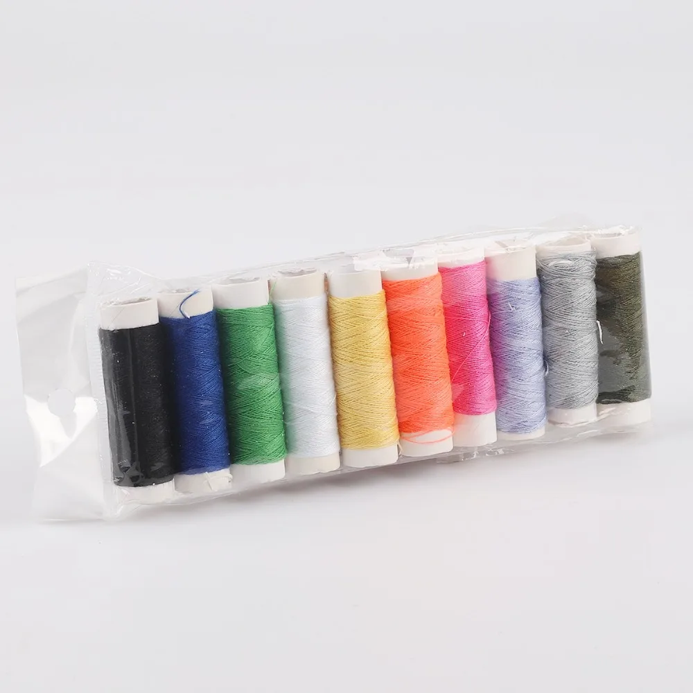 20 м/рулон многоцветная прочная полиэфирная швейная нить конусов для ручной машины промышленные домашние швейные изделия 10 рулонов/Сумка