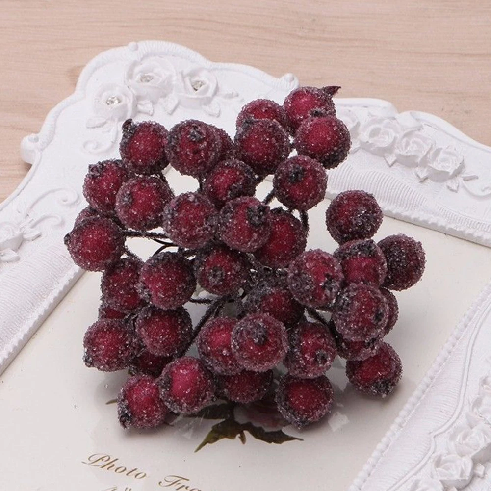 

40pcs Plant Fruit Decoration Simulation DIY Accessories Christmas Trees Foam Frosted Berries Ornament Artificial Home