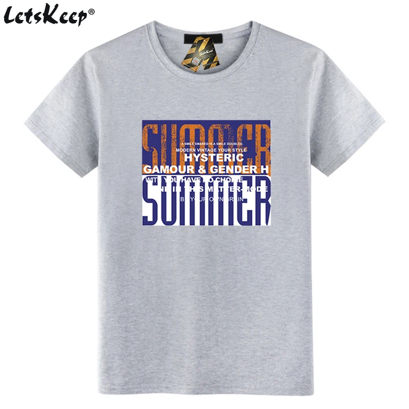 

LetsKeep New summer casual t-shirt men 5XL short sleeve full Cotton t shirt soft mens harajuku shirt printed letter, MA371