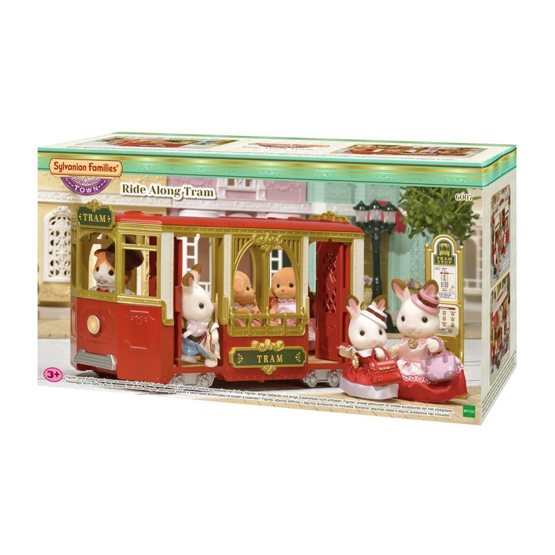 Sylvanian Families кукольный домик сцены аксессуары кататься вдоль трамвая набор без фигуры девушка подарок#6007