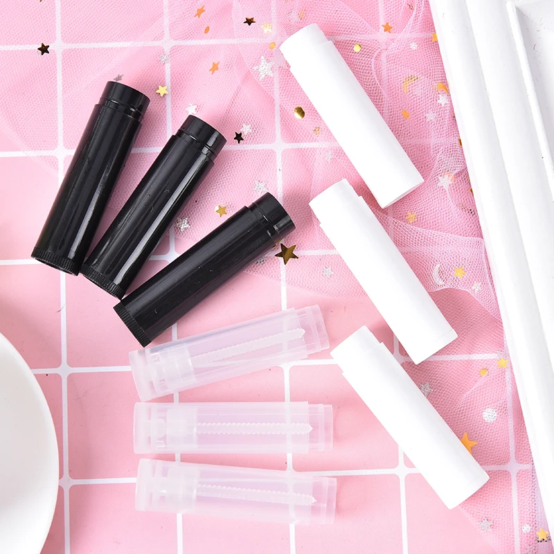 

100PCS Empty Lipstick Sample Bottle Container With Cap DIY Lip Gloss Lip Balm Cosmetic Tube Clear Black White 5ml