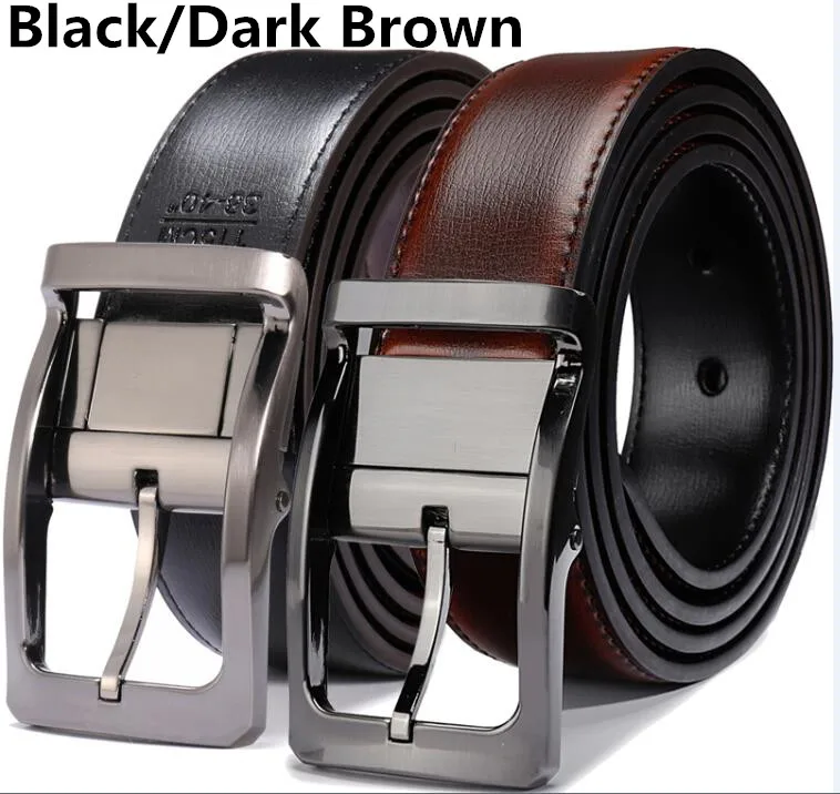 Men's Genuine Leather Dress Belt, Reversible Belt for Men Two In One 3 ...