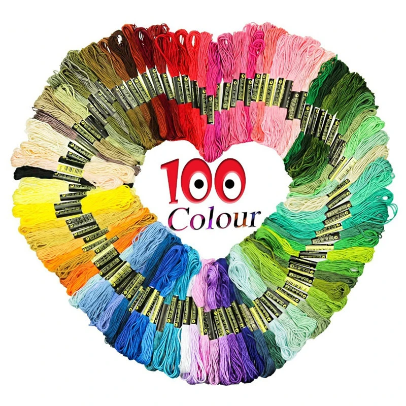 

100pcs Premium Rainbow Color Embroidery Floss Cross Stitch Threads Friendship Bracelets Floss Crafts Floss DIY Sewing Accessorie