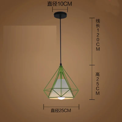 Современный подвесной светильник в клетку, железный минималистичный ретро скандинавский Лофт пирамида, подвесной светильник, металлическая Подвесная лампа E27 для помещений ZDD0004 - Цвет корпуса: J